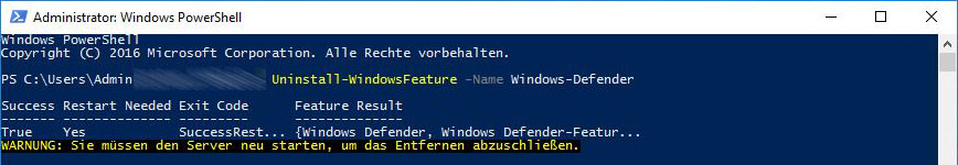 Windows Defender deinstallieren - Power Shell